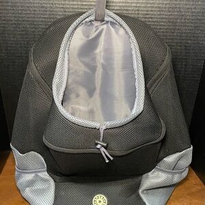 Unbranded Small Dog Grey/black Mesh Backpack Used Once